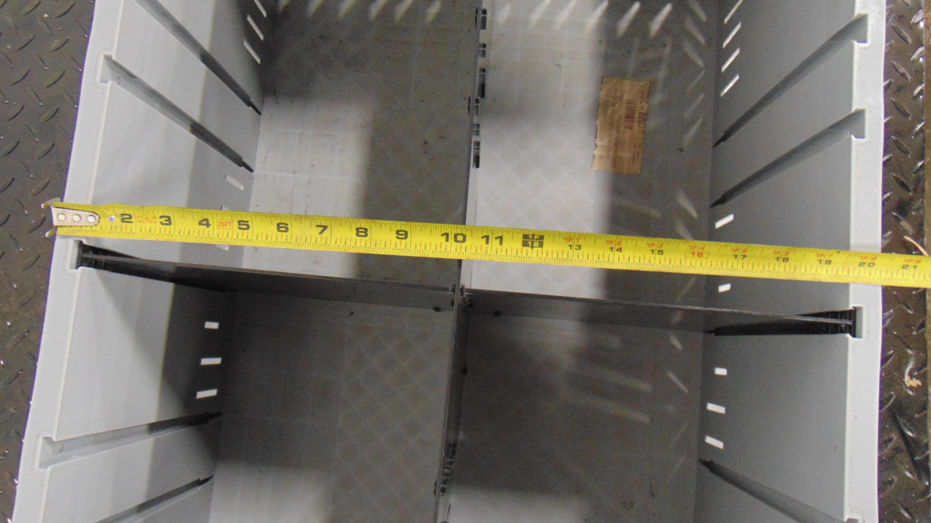 Plastic Bin w/ Removable Dividers - 29-1/2" x 20-1/2" x 12"