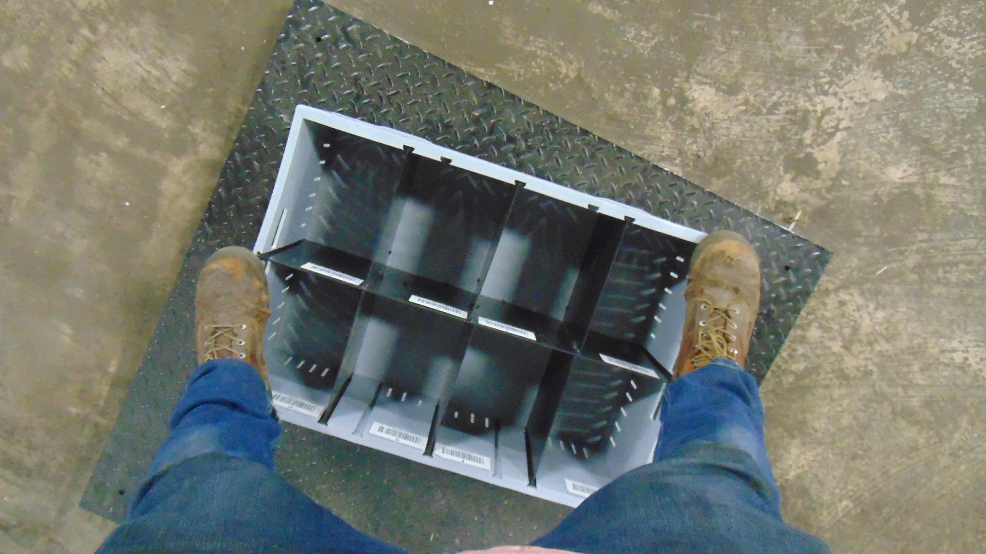 Plastic Bin w/ Removable Dividers - 29-1/2" x 20-1/2" x 12"