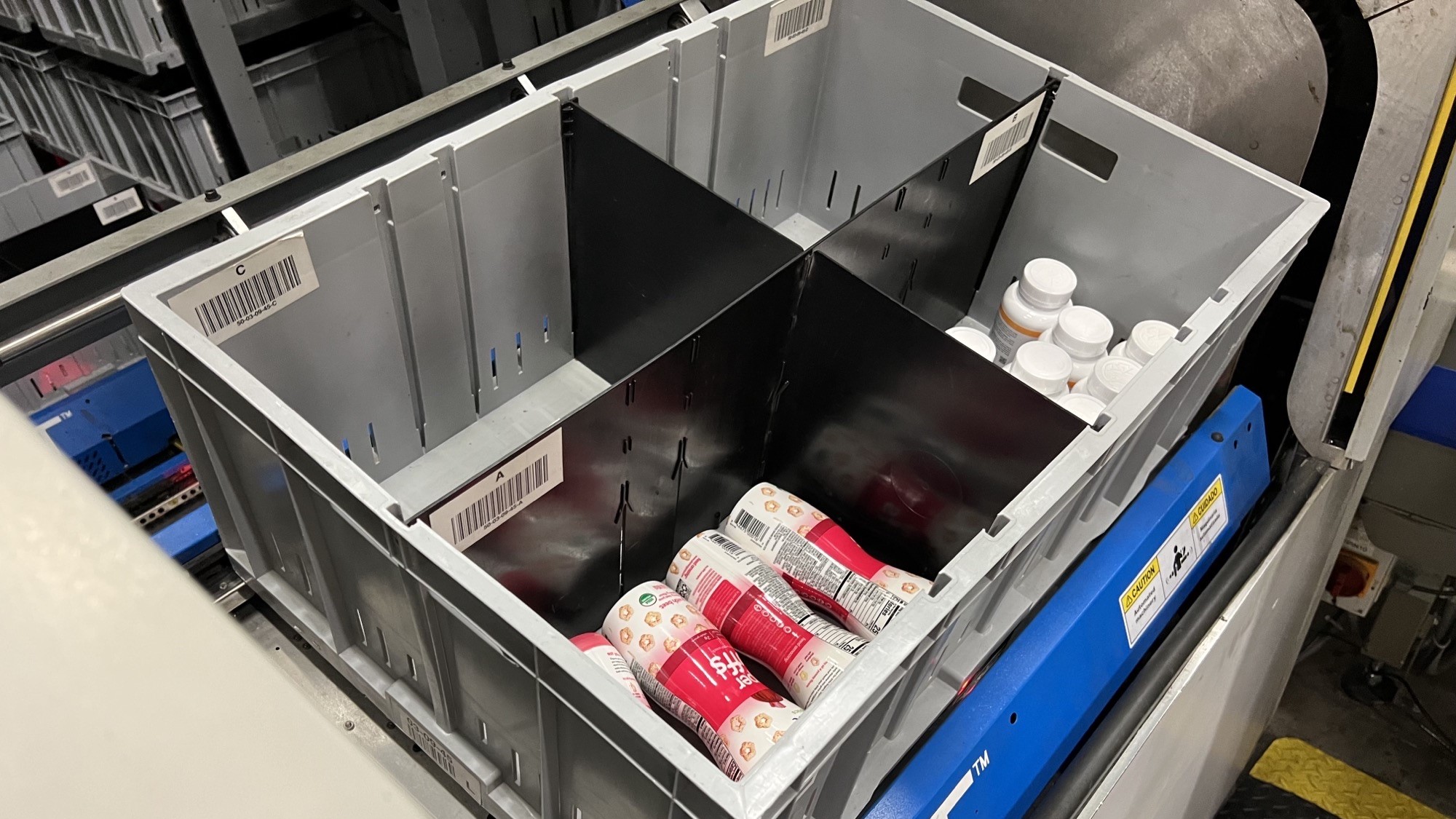 Plastic Bin w/ Removable Dividers - 29-1/2" x 20-1/2" x 12"