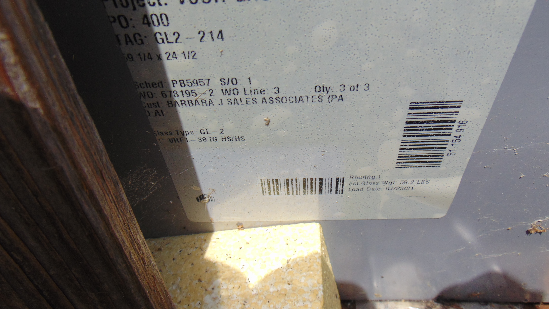 Opaque Insulated Glass - 59-1/4" x 24-1/2" x 1" - Image 4