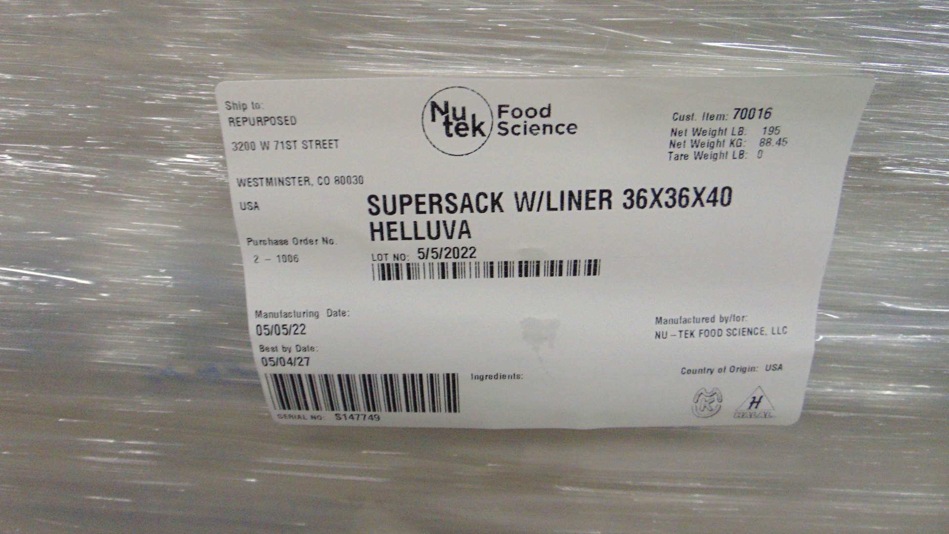 Bulk Bags - 36" x 36" x 40" - Pallet QTY - Image 4