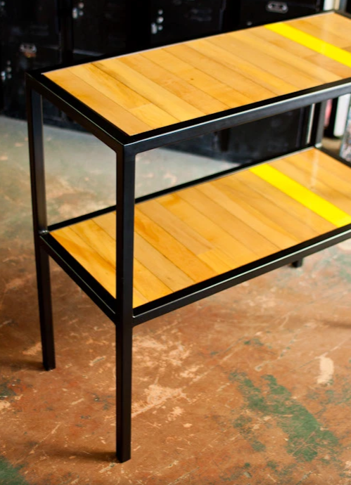 Gym floor basketball court shelf
