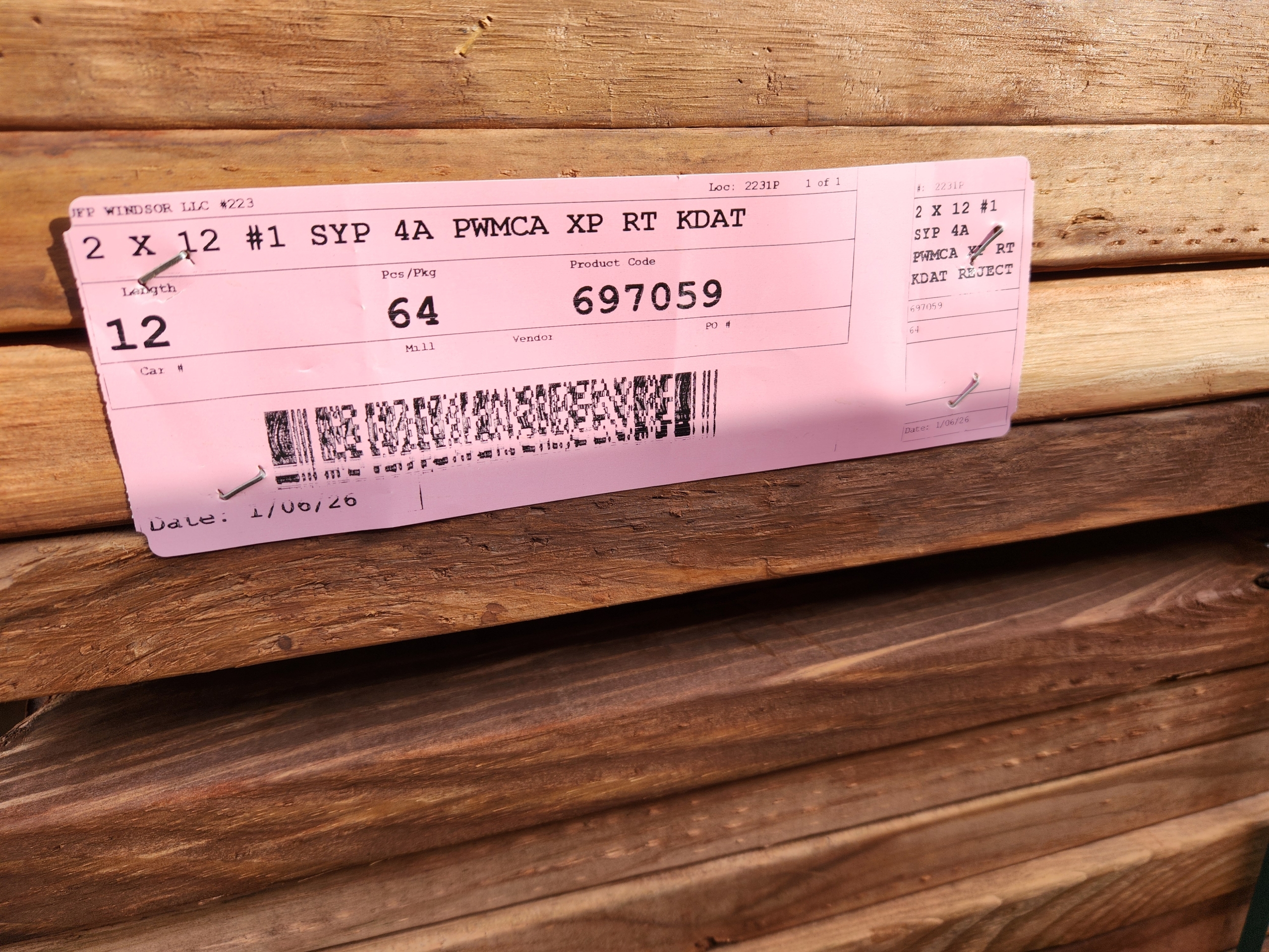 a bunk of mca 4a treated lumber