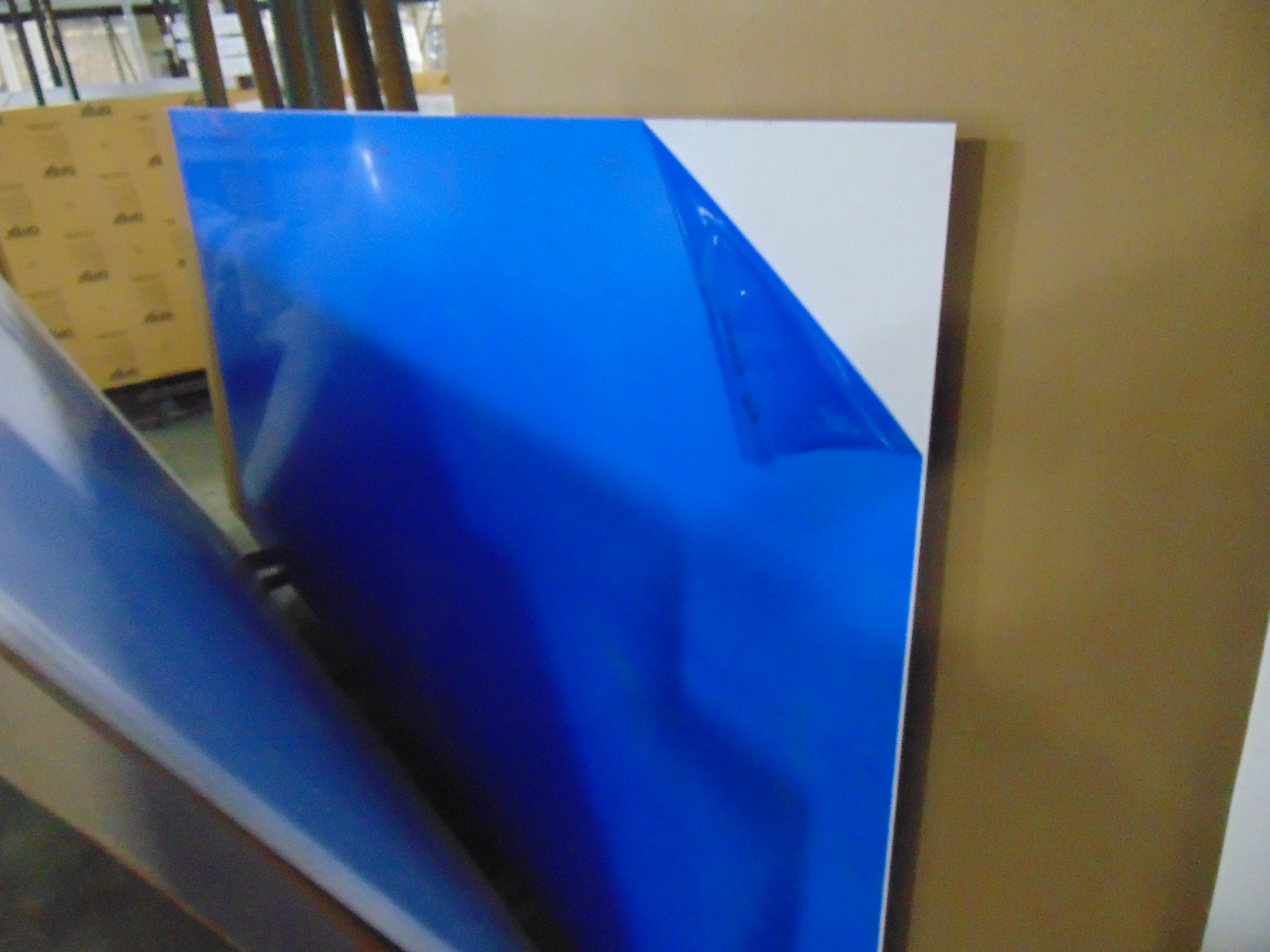 A sheet of white acrylic plexiglass