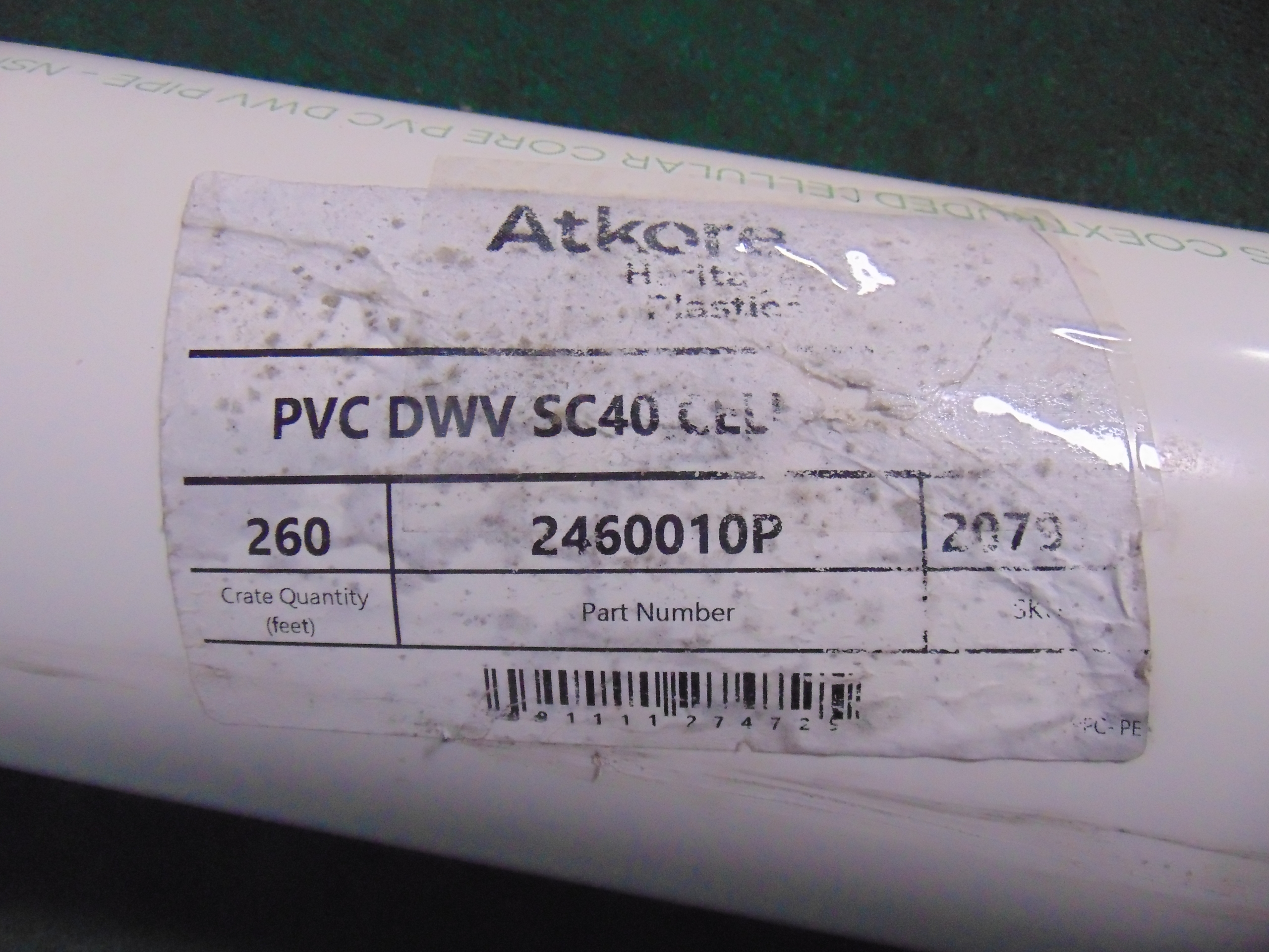 A plain end plastic pvc pipe