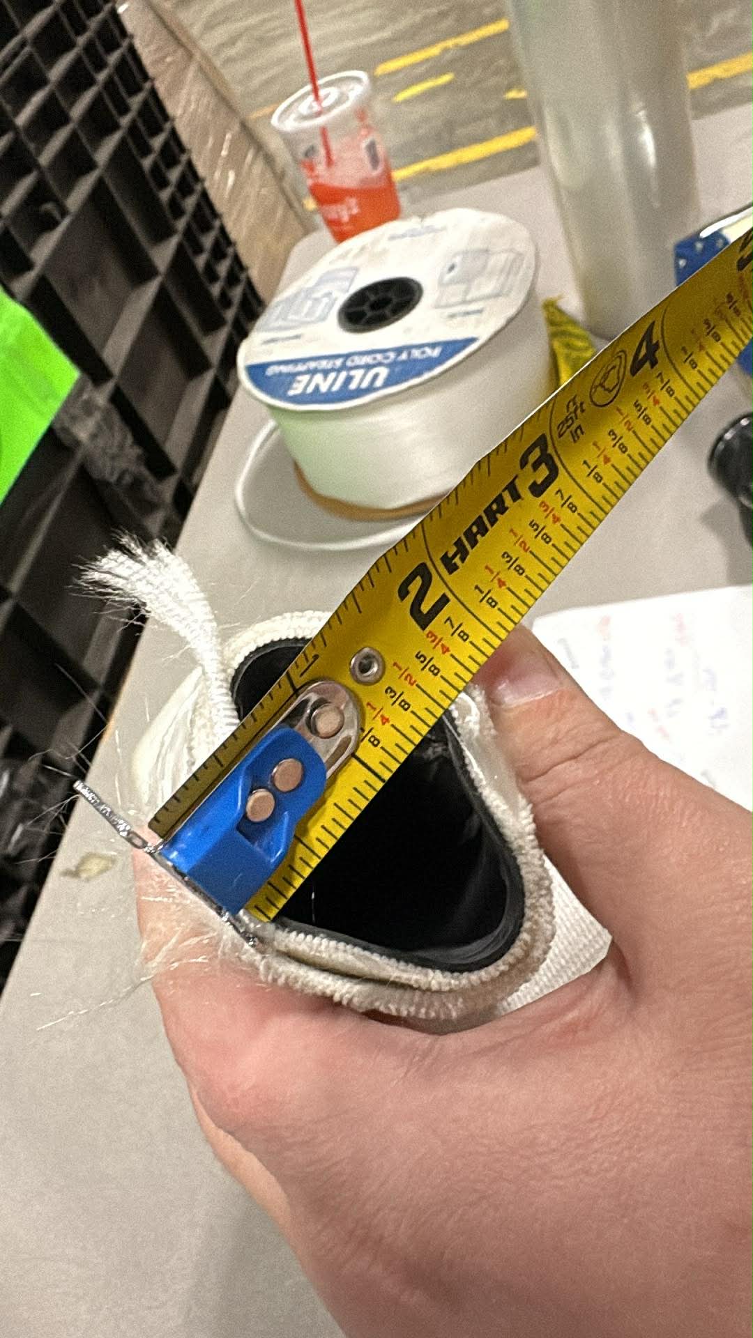 A white fire hose with no couplings