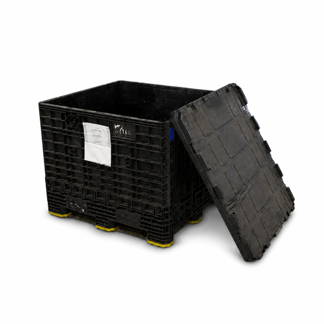 Collapsible Bulk Container w/ Lid - 48" x 40" x 39"