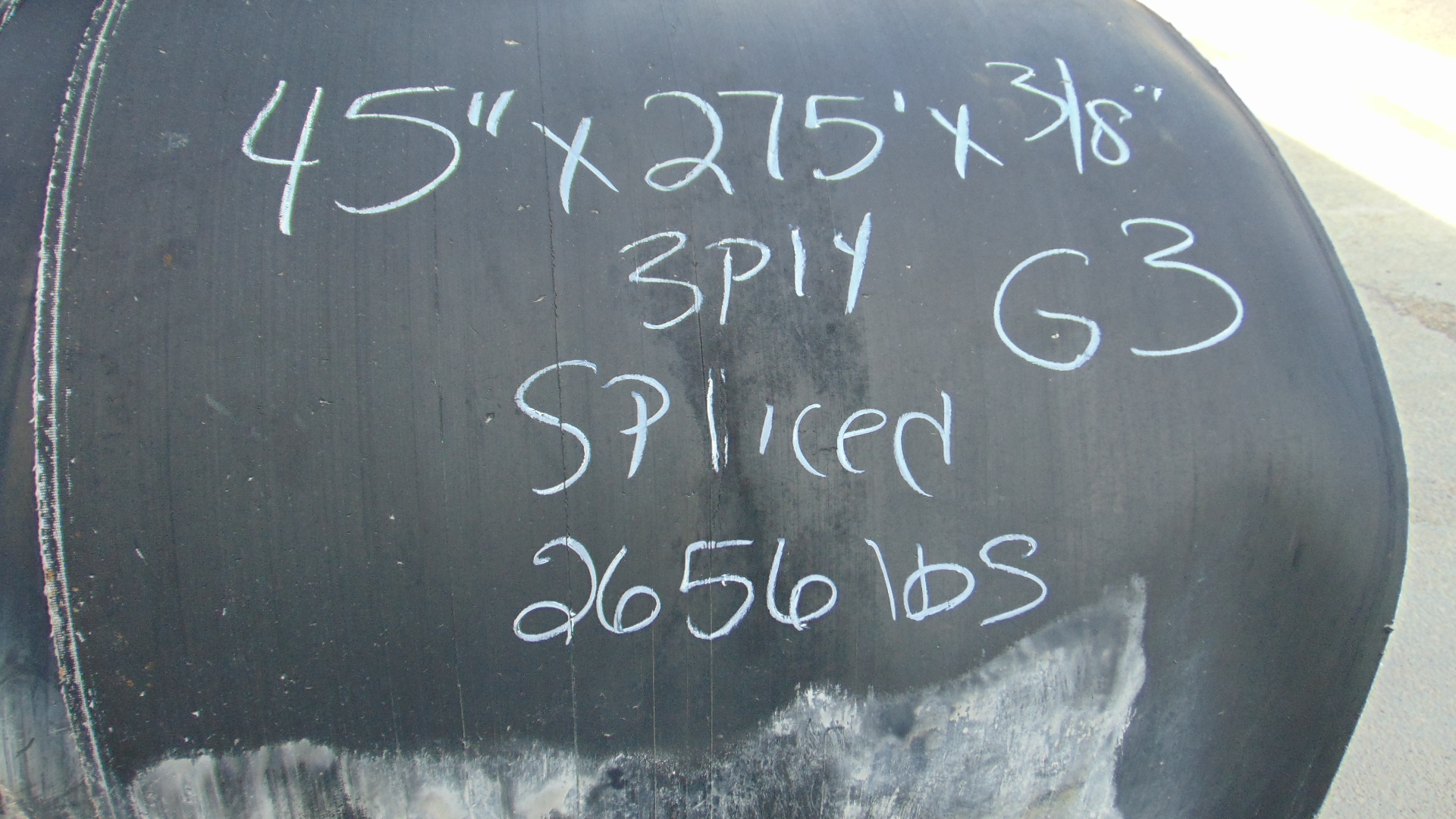 A roll of used rubber conveyor