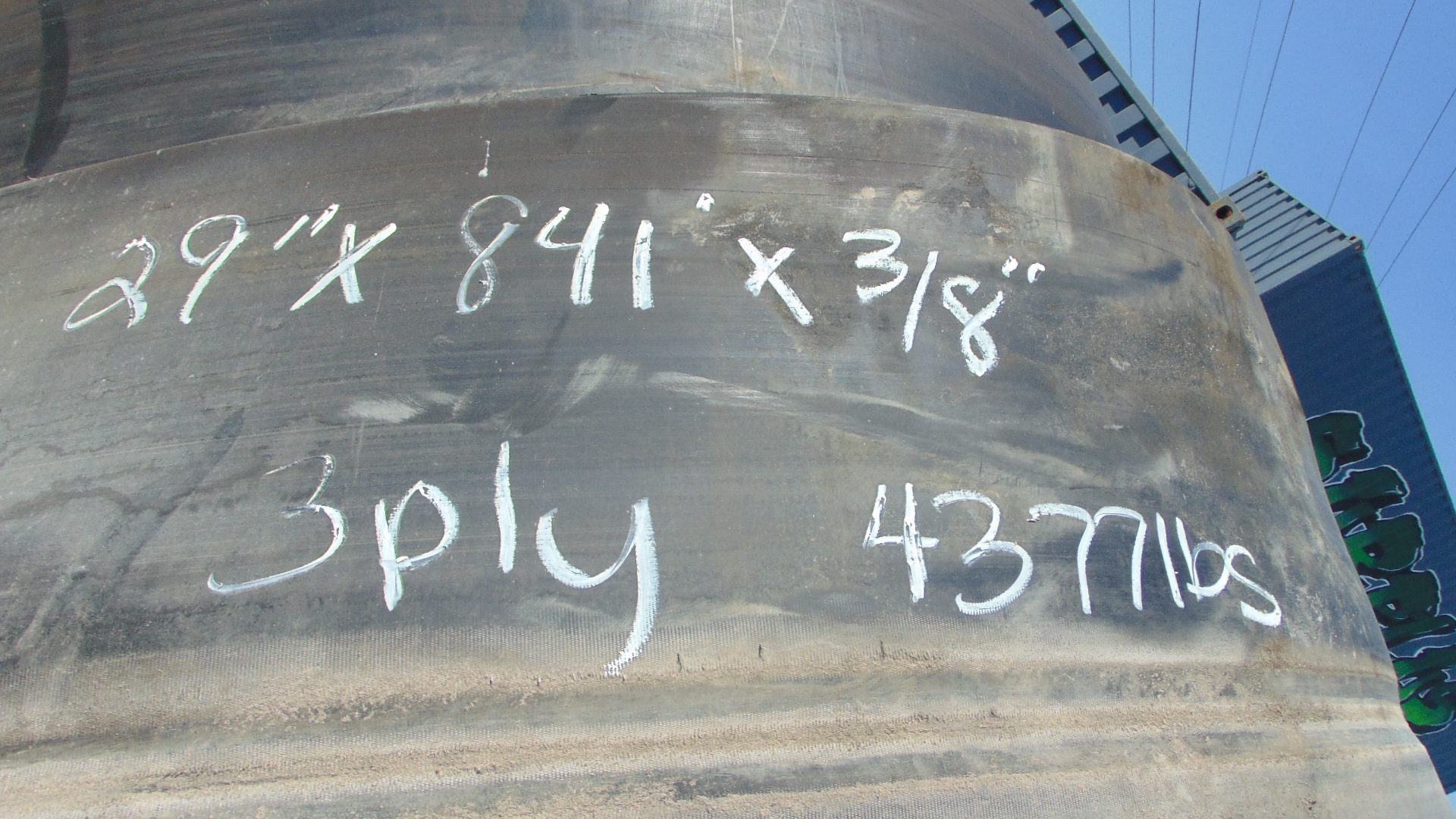 A roll of used rubber conveyor