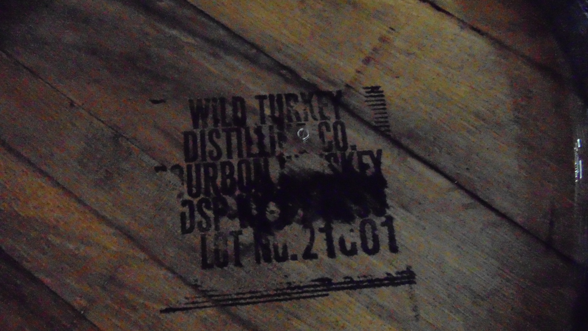 A used wooden whiskey barrel