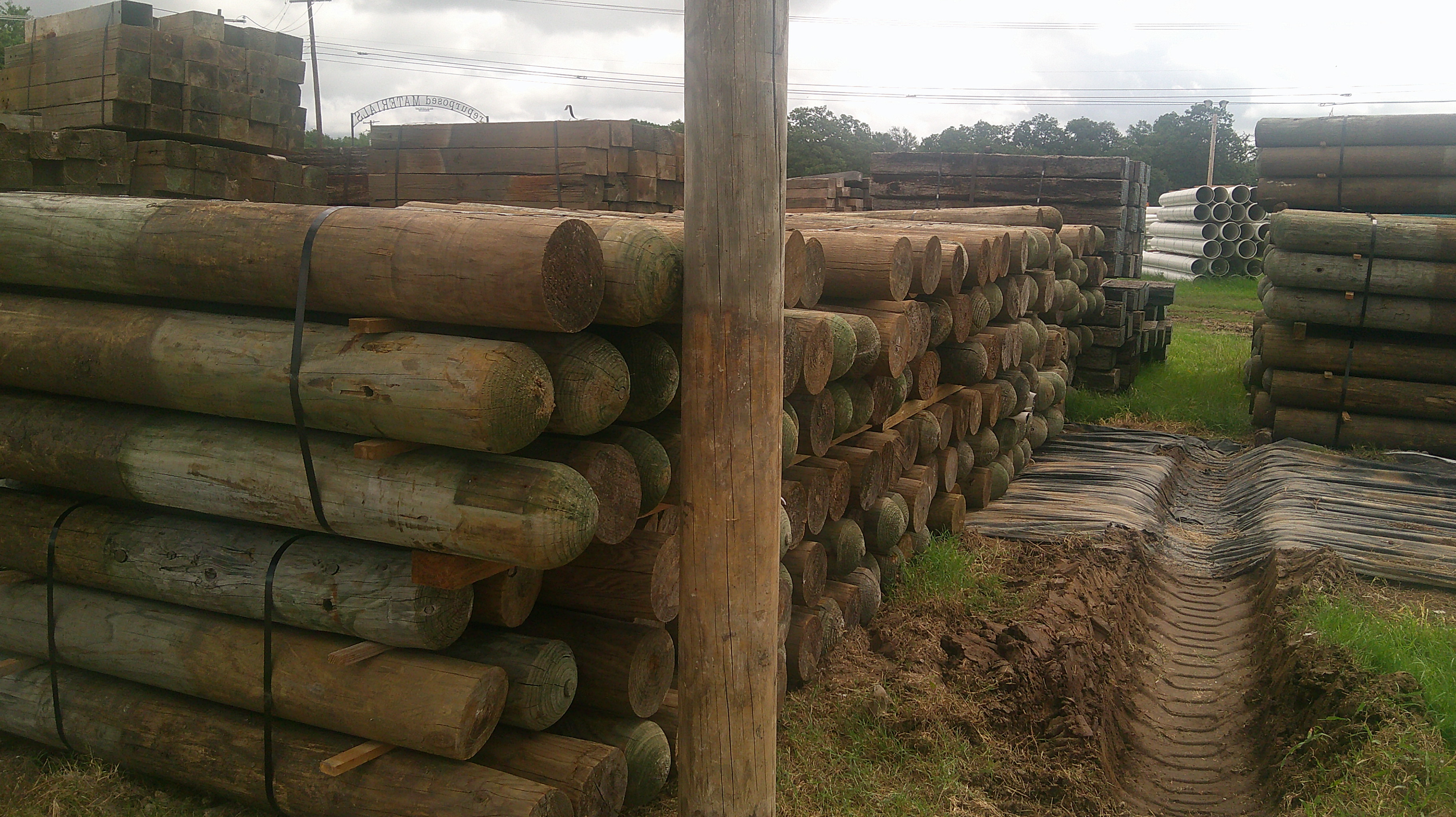 Treated Guardrail Post - 7" x 6' - Image 7