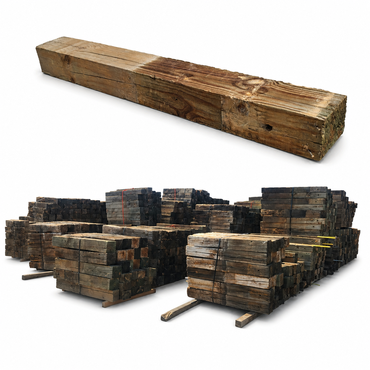 Treated Wood Guardrail Timber - 8" x 8" x 5'