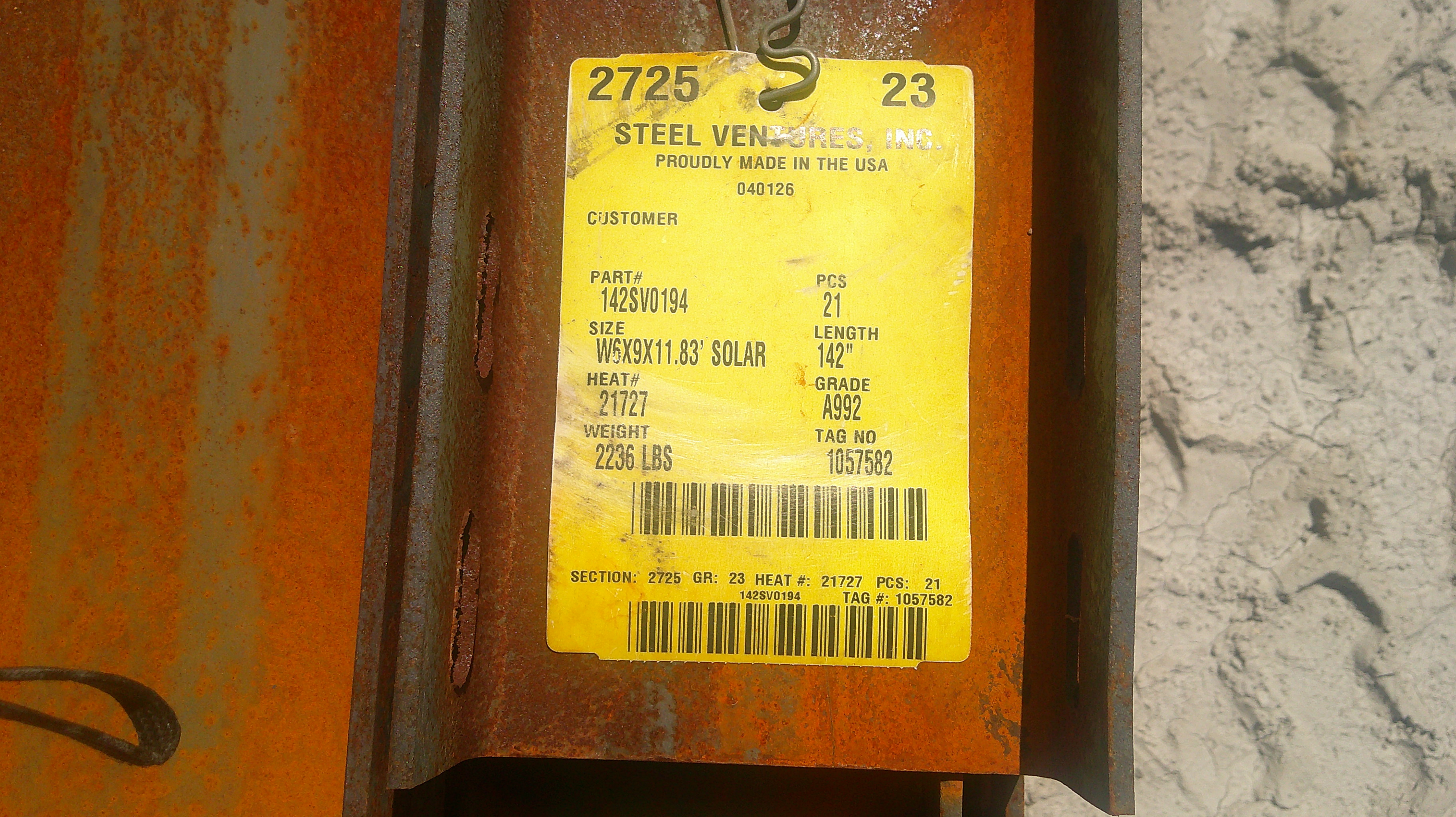 Steel H-Beam - 11'-10" - W6x9 - Image 8